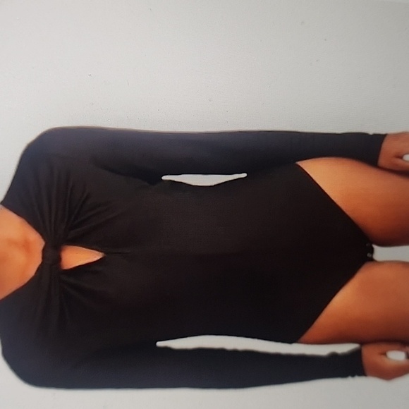 FARM RIO LONG SLEEVE BODYSUIT BLACK SIZE XXS - Picture 1 of 5